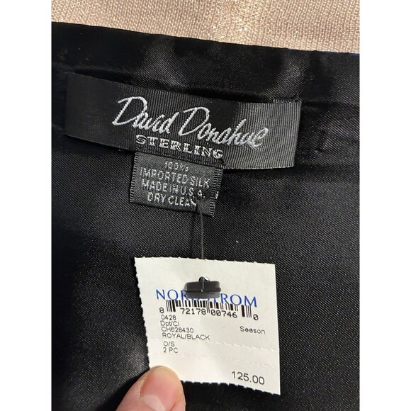 DAVID DONAHUE Cummerbund Sterling 100% Silk Adjustable Formal Tuxedo Wedding - Picture 3 of 7